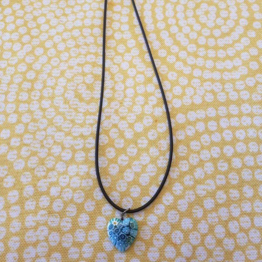 Blue heart necklace bought in Italy